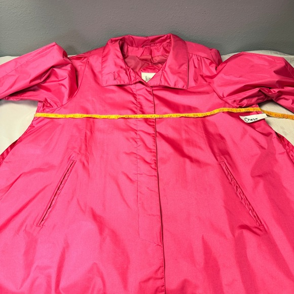 Neiman Marcus Sz 6 Princess Pink Oversized Trench Raincoat Nylon Water Resistant - Picture 5 of 12